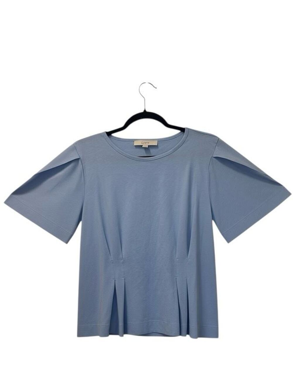 LOFT Flutter Sleeve Peplum Top Light Blue